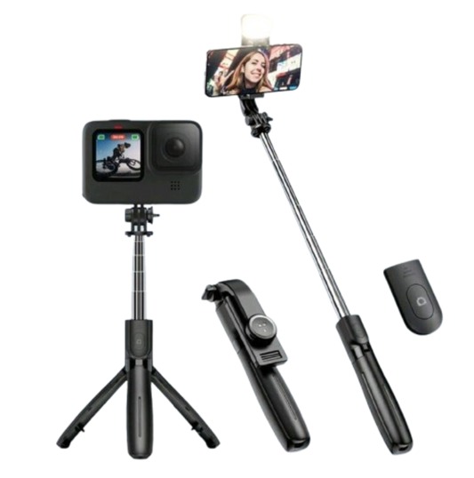 palo de selfies con linterna